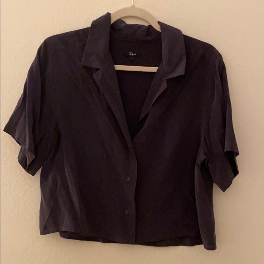 Rails crop silk blouse